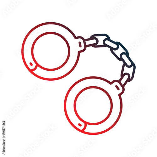 Handcuffs icon with white background vector stock illustration