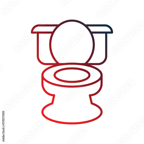 Toilet icon with white background vector stock illustration