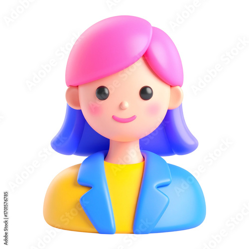 there is a toy figure of a woman with a blue jacket