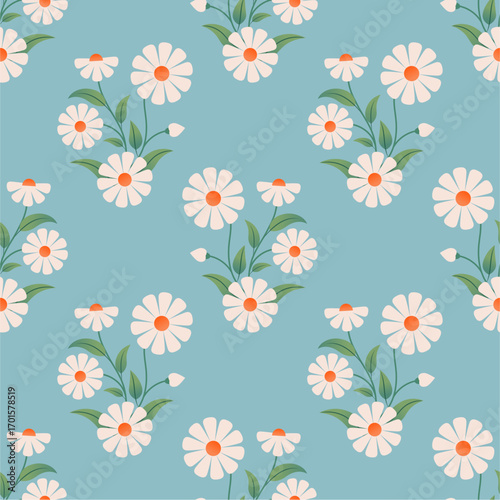 Flower vector seamless pattern illustration floral background