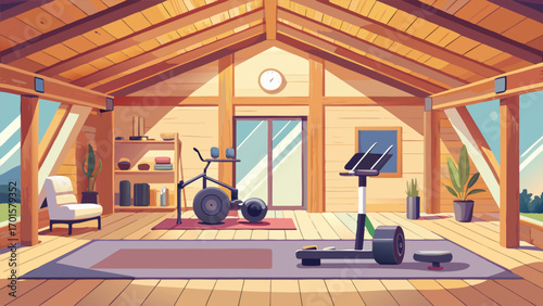 Inspiring home gym setup with treadmill and exercise bike in a bright, modern space