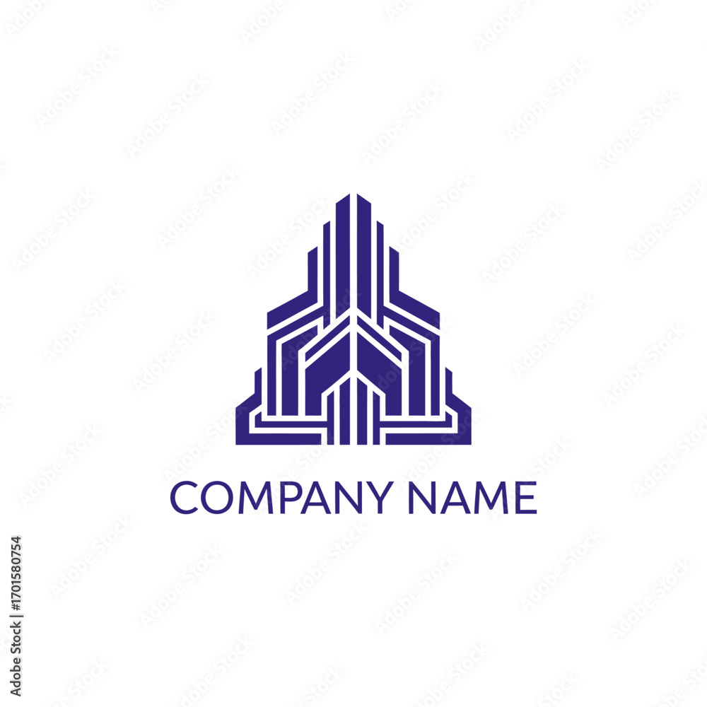 Fototapeta premium Abstract geometric building logo design.