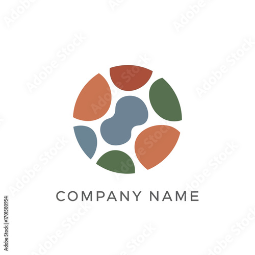 Abstract logo design colorful circular shapes.