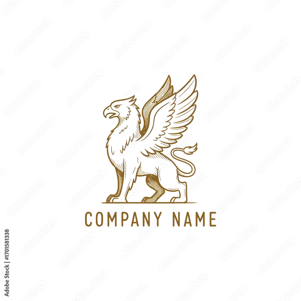 Obraz premium Elegant Griffin Logo Design for Company Branding.