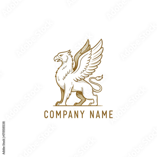 Elegant Griffin Logo Design for Company Branding.