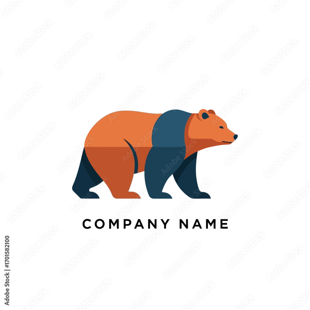 Obraz premium Stylized Bear Logo Design for Company Branding.