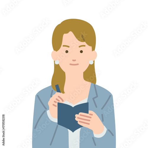 スーツを着た若い女性