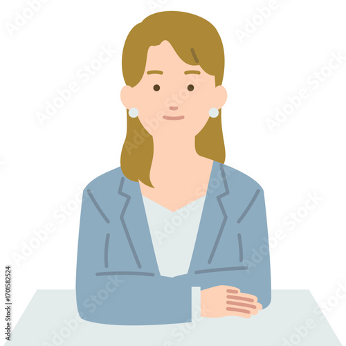 スーツを着た若い女性