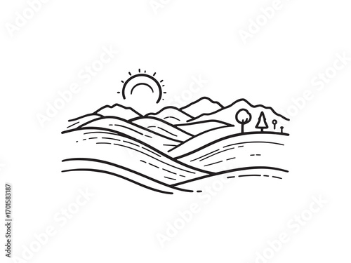 abstract summer landscape artistic nature inspired design