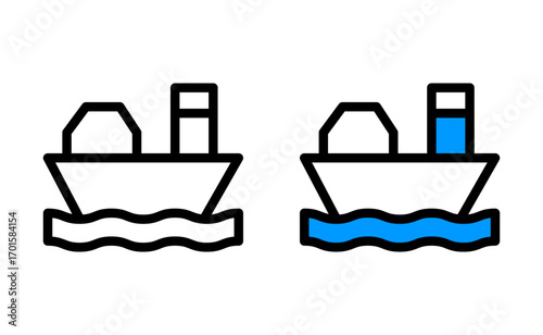 Cargo Ship Icon  Shipping, Transport, and Logistics Symbol