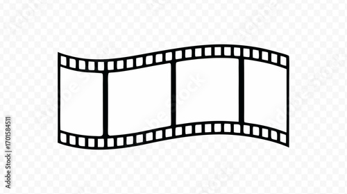film strip icon isolated on transparent background. Vector illustration.