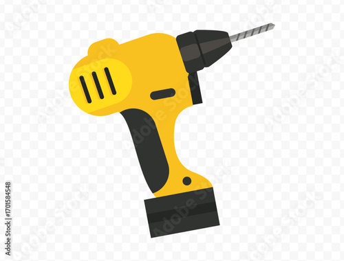 Tool icon. Instrument symbol, wrench, hammer, handsaw, paint brush, screwdriver, adjustment wrench, Vector illustration