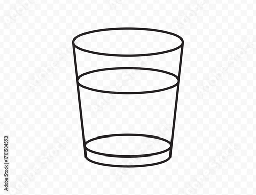 water glass icon. Flat Water glass, drink symbol vector illustration