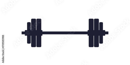 Barbell icon, gym and weight training vector