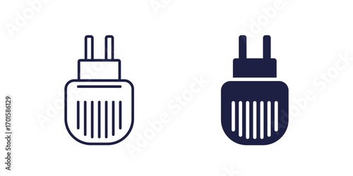 electric fumigator icon, line and solid design