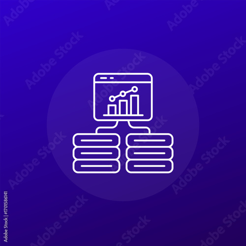 hpc servers, High-performance computing line vector icon