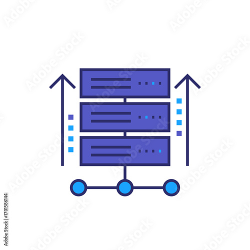 hpc server icon, High-performance computing vector