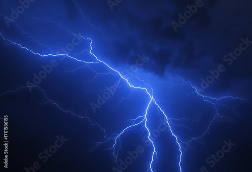 Wallpaper Mural Dynamic electric blue streaks across dark stormy sky,  mystical,  wallpaper Torontodigital.ca