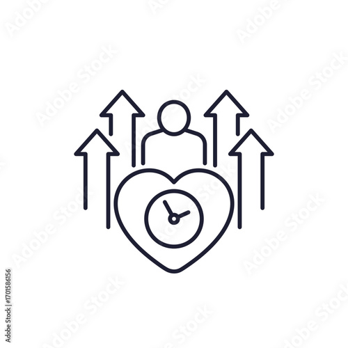 increase lifespan and vitality line icon