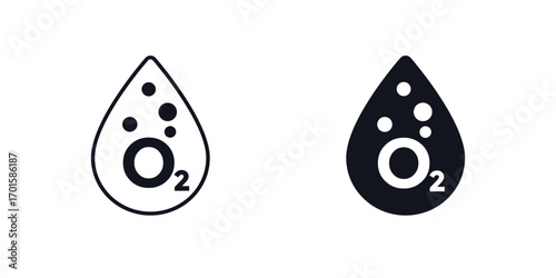 oxygen in blood icon, O2 saturation symbol