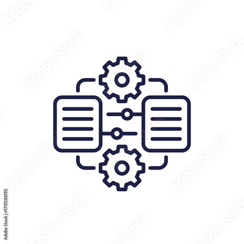 management line icon with documents