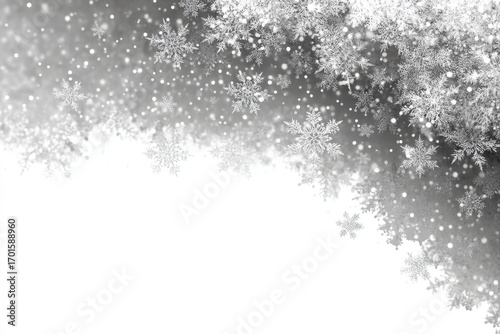 Wallpaper Mural Transparent snowflake overlay with falling winter particles on white background Torontodigital.ca
