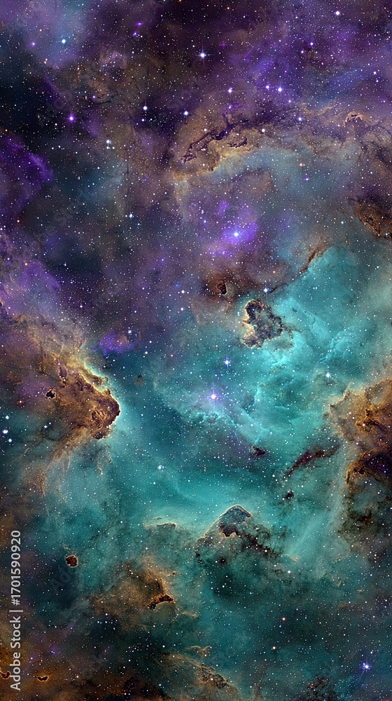 Fototapeta premium Colorful Deep Space Nebula With Stars