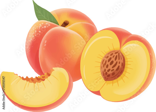apricots with leaves