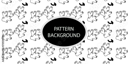 Outline popular coral reef pattern background. Coral reef or seaweeds vector underwater plant icons. Naive style leaves, algae or fronds. Hand drawn vector ink illustration. Corals and seaweed.