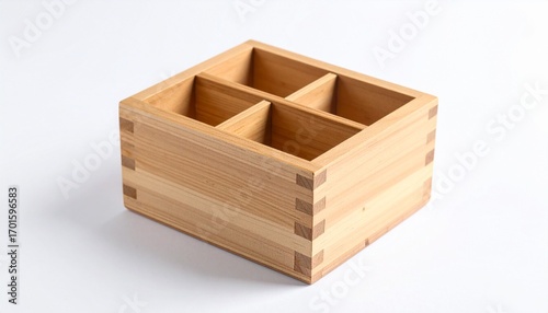 wooden box on the white 