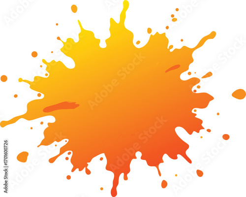 Vector art of orange paint splash for artistic design