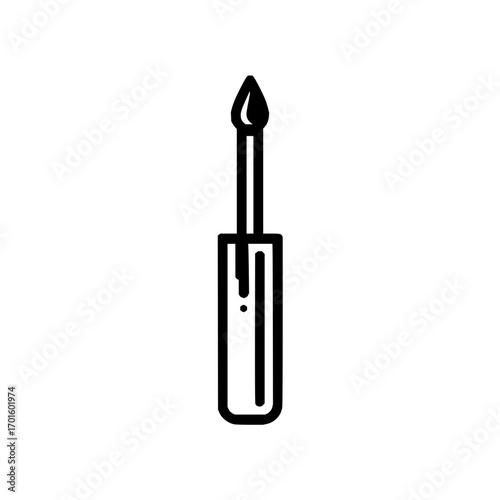 Lip gloss applicator wand makeup beauty cosmetic product vector illustration for fashion and beauty blogs and sites