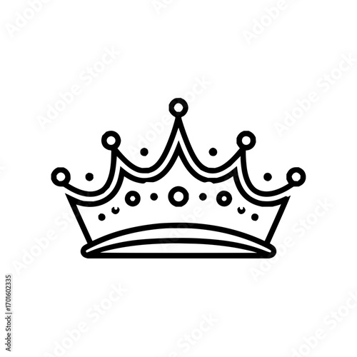 Crown drawing vector illustration, queen crown, king crown, tiara crown, royal crown, princess crown icon design