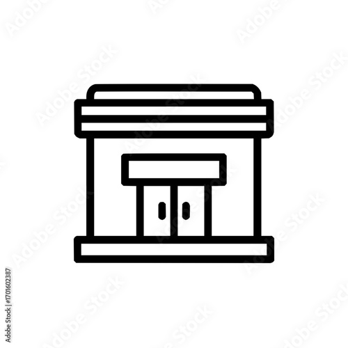 Storefront icon shop front vector graphic retail building market place commerce outlet store symbol 100