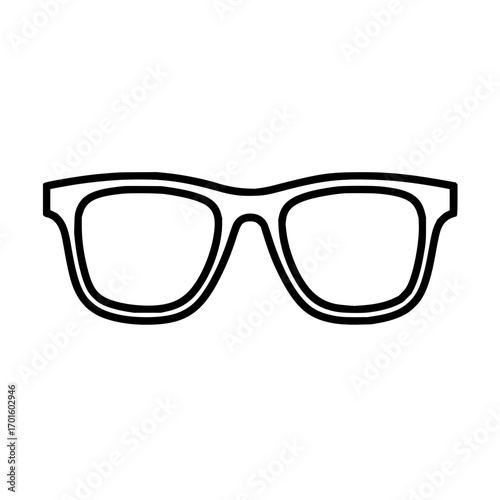 Stylish black outline glasses vector art for fashion eyewear accessories and vision correction with trendy frames