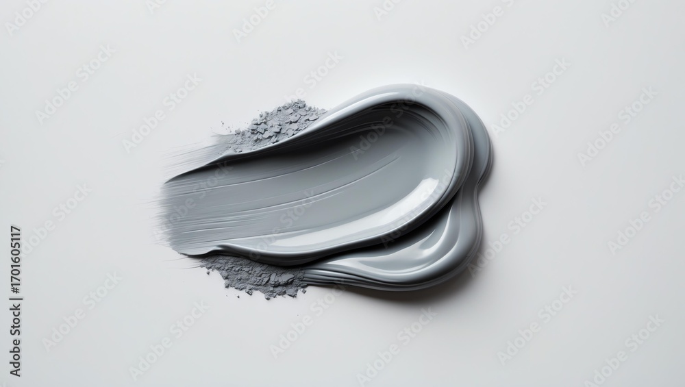Naklejka premium Smudge of gray cosmetic texture beautifully presented on white background