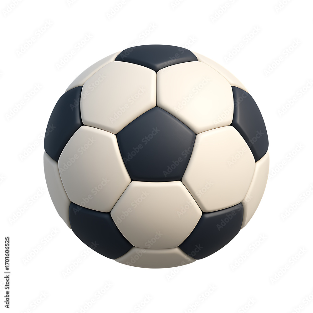 Fototapeta premium 3D Soccer Ball Icon Isolated on a Transparent Background