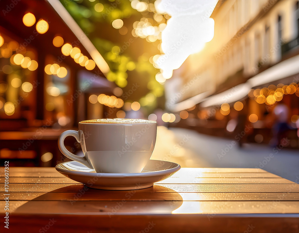 Obraz premium 街角のコーヒータイム