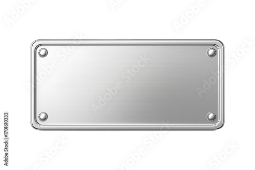 Silver Car Plate Template in 3D Style Isolated on a Transparent Background