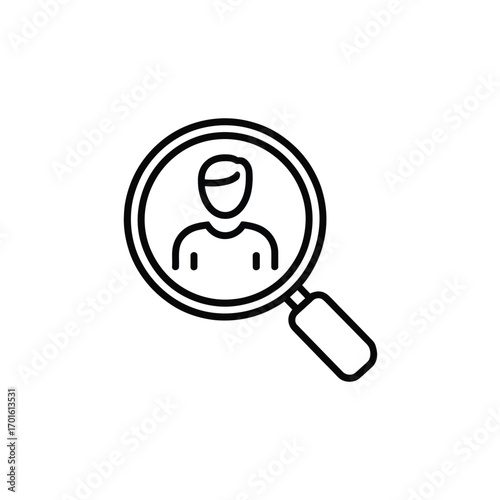 User Search Icon, Find People Profile Illustration