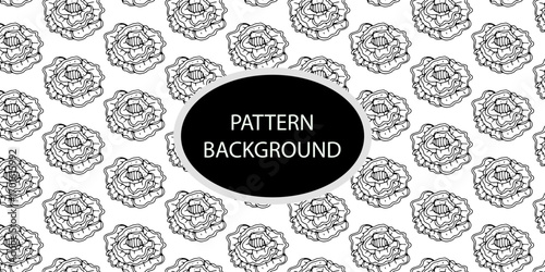 Outline popular coral reef pattern background. Coral reef or seaweeds vector underwater plant icons. Naive style leaves, algae or fronds. Hand drawn vector ink illustration. Corals and seaweed. 