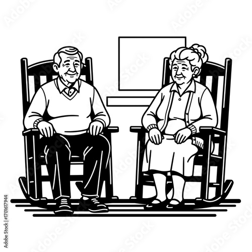 Two old men sitting on chairs