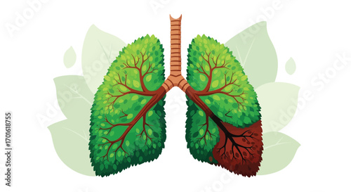 Healthy Lungs Symbolizing Nature and Life.