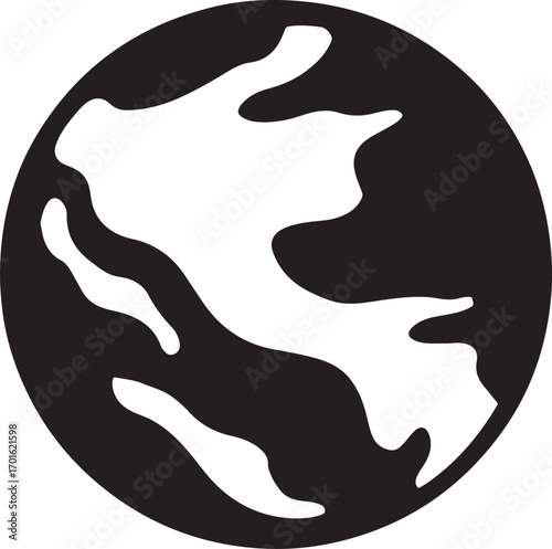 Silhouette vector of planet Mars, perfect for space, astronomy, and planetary designs.