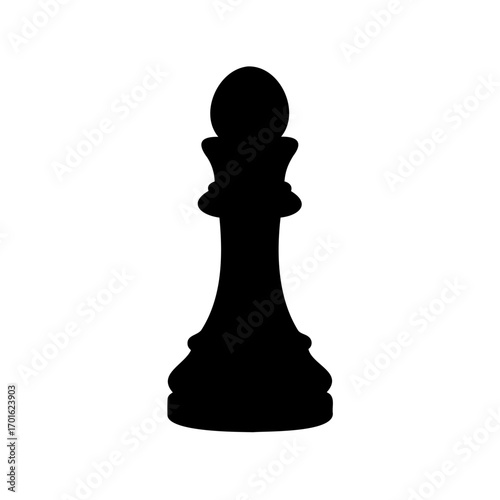 chess piece vector icon, chess pawn piece silhouette vector