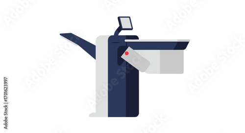 Modern office photocopier in minimalistic style with simple design
