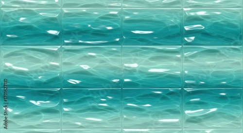 Seamless turquoise water tiles background for swimming pool or bathroom wall