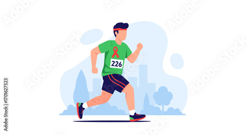 Runner wearing bib number 226 in a race.