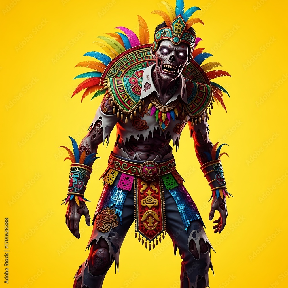 Fototapeta premium Zombie in Colorful Costume