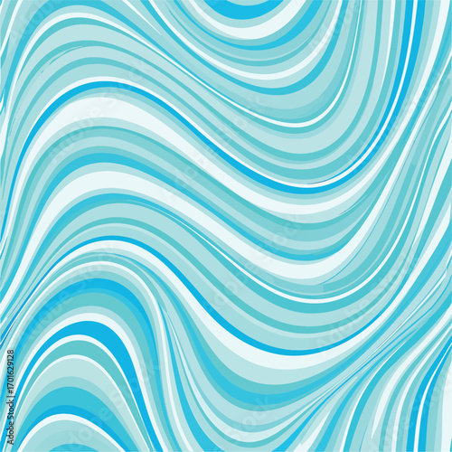 Abstract wavy pattern featuring varying shades of blue and white colors, seamless pattern, royalty stock.